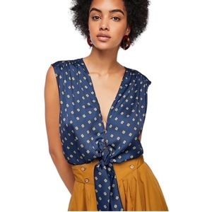 Free People tie front blouse